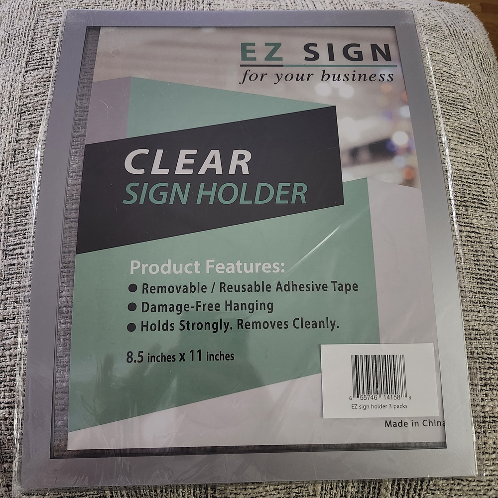 EZ SIGN Clear Sign Holder - Gray/silver Accent
